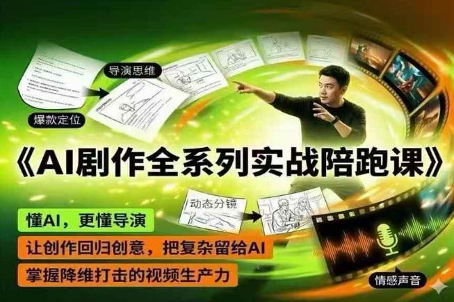 AI剧作全系列实战陪跑课，懂AI，更懂导演，让创作回归创意，把复杂留给AI，掌握降维打击的视频生产力-创业网 - 最新网络创业项目与实战营销教程平台 | cye.cc