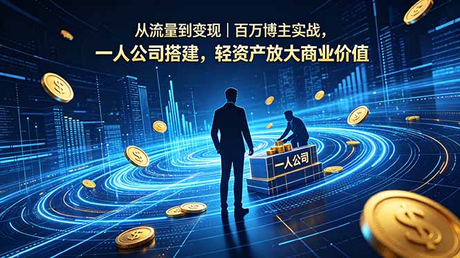 从流量到变现｜百万博主实战，一人公司搭建，轻资产放大商业价值-创业网 - 最新网络创业项目与实战营销教程平台 | cye.cc