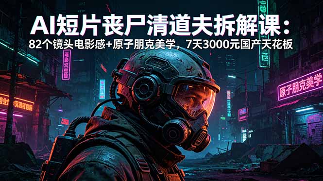 AI短片《丧尸清道夫》拆解课：82个镜头电影感+原子朋克美学，7天3000元国产天花板-创业网 - 最新网络创业项目与实战营销教程平台 | cye.cc