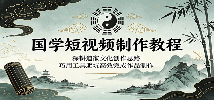 国学短视频制作教程：深耕道家文化创作思路，巧用工具避坑高效完成作品制作-创业网 - 最新网络创业项目与实战营销教程平台 | cye.cc