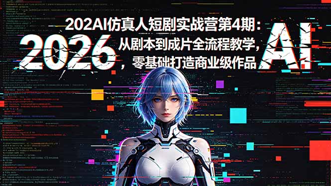 2026AI仿真人短剧实战营第4期：从剧本到成片全流程教学，零基础打造商业级作品-创业网 - 最新网络创业项目与实战营销教程平台 | cye.cc
