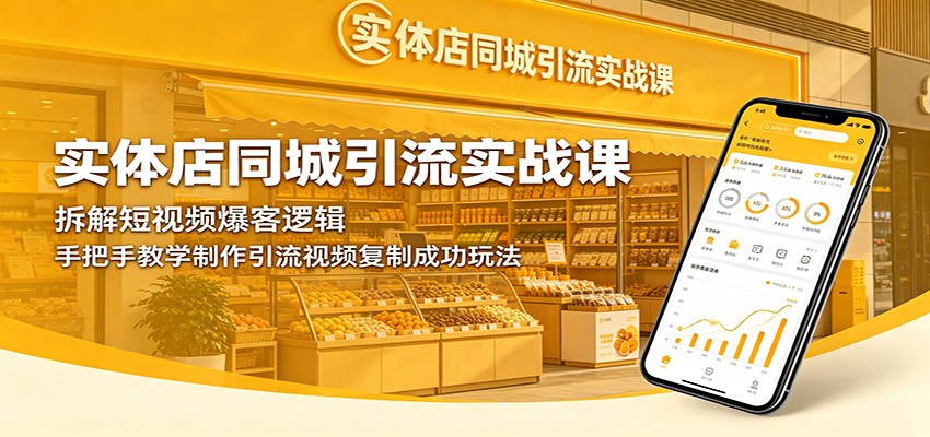 实体店同城引流实战课：拆解短视频爆客逻辑，手把手教学制作引流视频复制成功玩法-创业网 - 最新网络创业项目与实战营销教程平台 | cye.cc