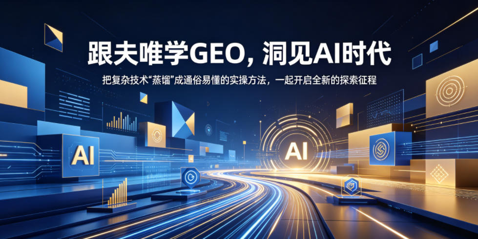 跟夫唯学GEO，洞见AI时代，把复杂技术“蒸馏”成通俗易懂的实操方法，一起开启全新的探索征程-创业网 - 最新网络创业项目与实战营销教程平台 | cye.cc