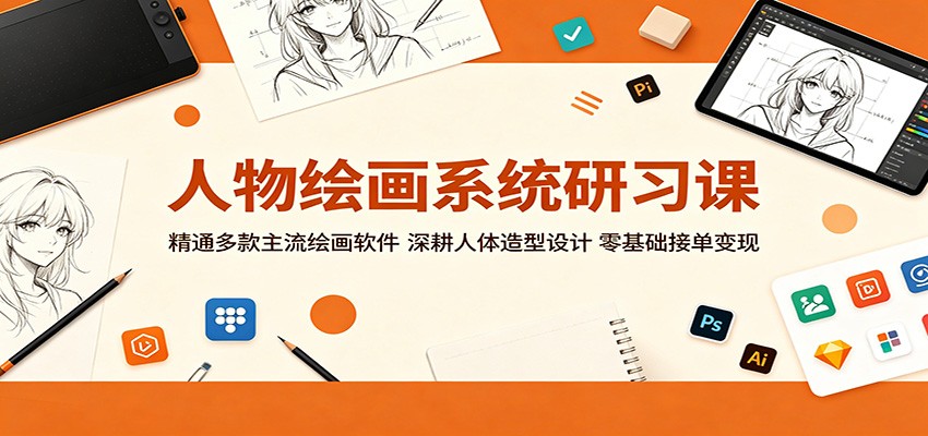 人物绘画系统研习课：精通多款主流绘画软件，深耕人体造型设计，零基础接单变现-创业网 - 最新网络创业项目与实战营销教程平台 | cye.cc