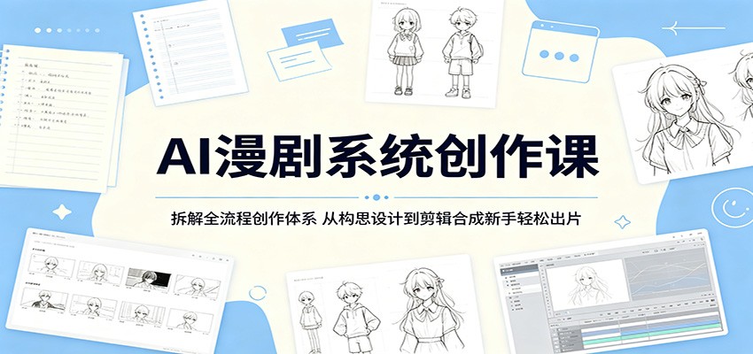AI漫剧系统创作课：拆解全流程创作体系，从构思设计到剪辑合成新手轻松出片-创业网 - 最新网络创业项目与实战营销教程平台 | cye.cc