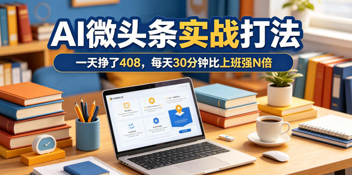 一天挣了408，AI微头条实战打法，每天30分钟比上班强N倍-创业网 - 最新网络创业项目与实战营销教程平台 | cye.cc