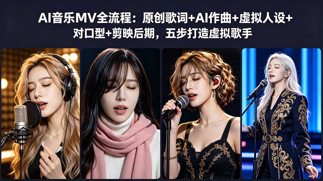 AI音乐MV全流程：原创歌词+AI作曲+虚拟人设+对口型+剪映后期，五步打造虚拟歌手-创业网 - 最新网络创业项目与实战营销教程平台 | cye.cc