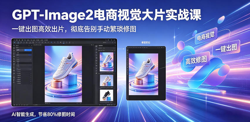 GPT-Image2电商视觉大片实战课，一键出图高效出片，彻底告别手动繁琐修图(更新)-创业网 - 最新网络创业项目与实战营销教程平台 | cye.cc