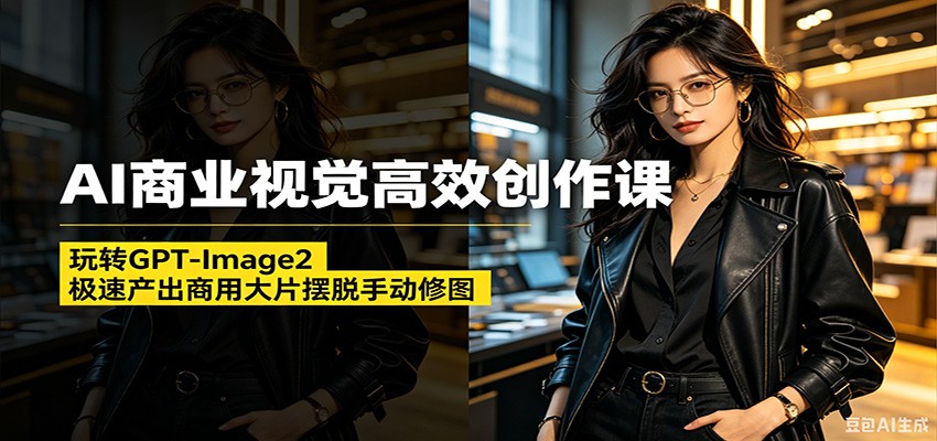 AI商业视觉高效创作课：玩转GPT-Image2，极速产出商用大片摆脱手动修图(更新)-创业网 - 最新网络创业项目与实战营销教程平台 | cye.cc