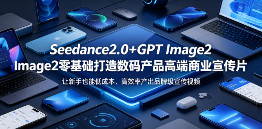 Seedance2.0+GPT Image2零基础打造数码产品高端商业宣传片，让新手也能低成本、高效率产出品牌级宣传视频-创业网 - 最新网络创业项目与实战营销教程平台 | cye.cc
