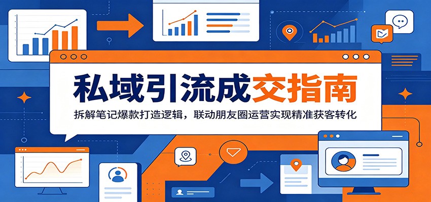 私域引流成交指南：拆解笔记爆款打造逻辑，联动朋友圈运营实现精准获客转化-创业网 - 最新网络创业项目与实战营销教程平台 | cye.cc