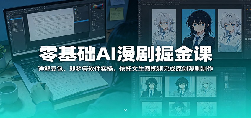 零基础AI漫剧掘金课：详解豆包、即梦等软件实操，依托文生图视频完成原创漫剧制作-创业网 - 最新网络创业项目与实战营销教程平台 | cye.cc