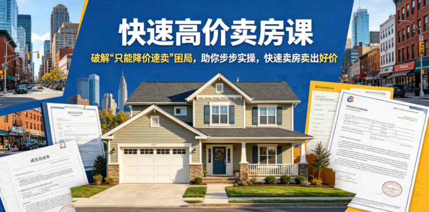 快速高价卖房课，破解“只能降价速卖”困局，助你步步实操，快速卖房卖出好价(更新2026)-创业网 - 最新网络创业项目与实战营销教程平台 | cye.cc