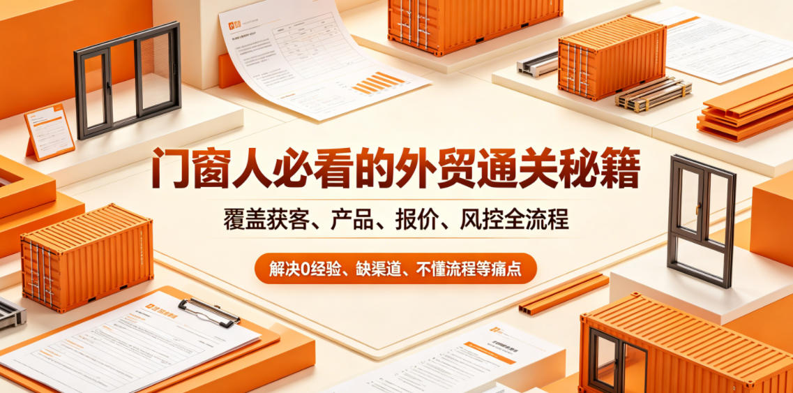门窗人必看的外贸通关秘籍，块覆盖获客、产品、报价、风控全流程，解决0经验、缺渠道、不懂流程等痛点-创业网 - 最新网络创业项目与实战营销教程平台 | cye.cc
