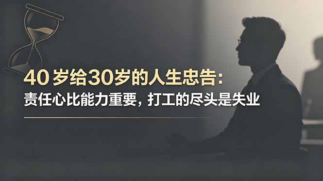 付费文章：40岁给30岁的人生忠告：责任心比能力重要，打工的尽头是失业-创业网 - 最新网络创业项目与实战营销教程平台 | cye.cc