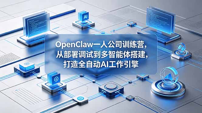 OpenClaw 一人公司训练营，从部署调试到多智能体搭建，打造全自动 AI 工作引擎-创业网 - 最新网络创业项目与实战营销教程平台 | cye.cc