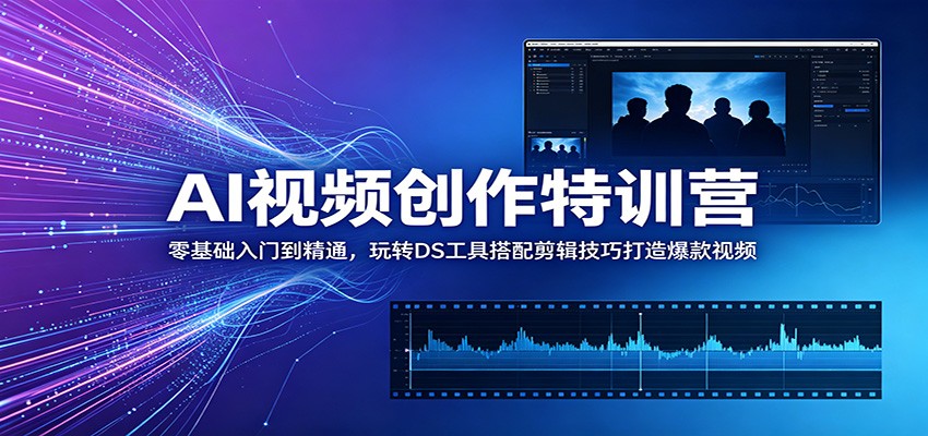 AI视频创作特训营：零基础入门到精通，玩转DS工具搭配剪辑技巧打造爆款视频-创业网 - 最新网络创业项目与实战营销教程平台 | cye.cc