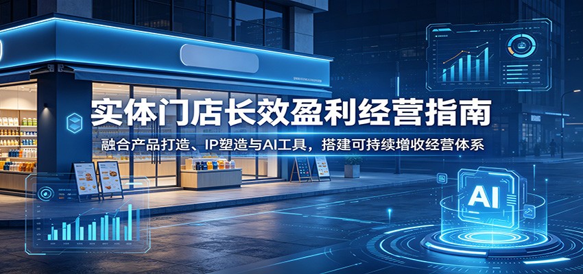 实体门店长效盈利经营指南：融合产品打造、IP塑造与AI工具，搭建可持续增收经营体系-创业网 - 最新网络创业项目与实战营销教程平台 | cye.cc