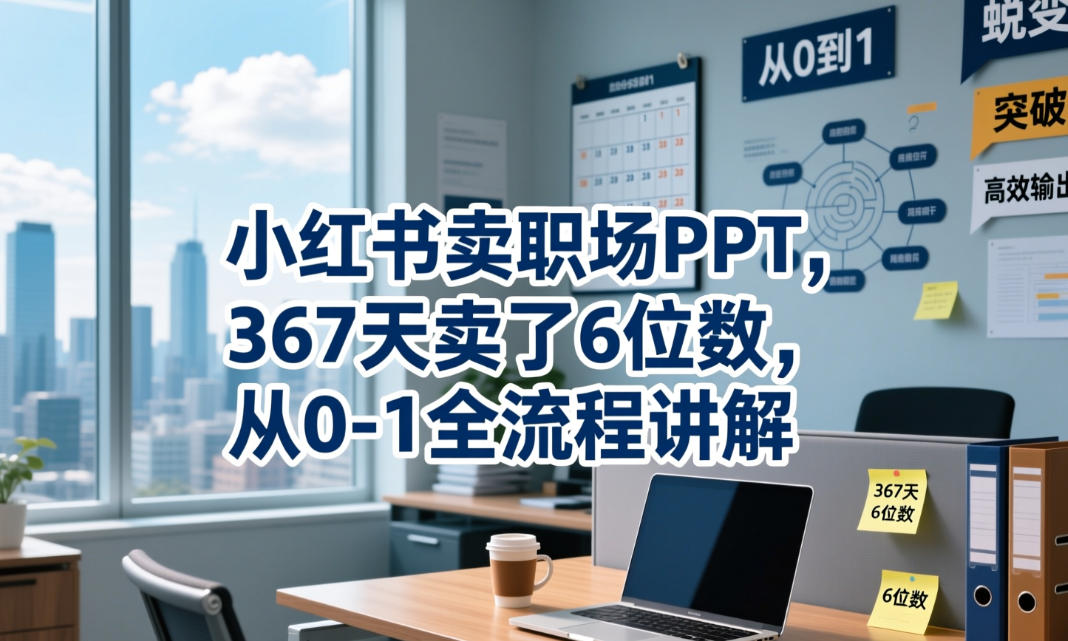 小红书卖职场PPT，367天卖了6位数，从0-1全流程讲解-创业网 - 最新网络创业项目与实战营销教程平台 | cye.cc