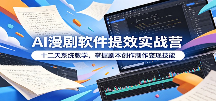 AI漫剧软件提效实战营：十二天系统教学，掌握剧本创作制作变现技能-创业网 - 最新网络创业项目与实战营销教程平台 | cye.cc