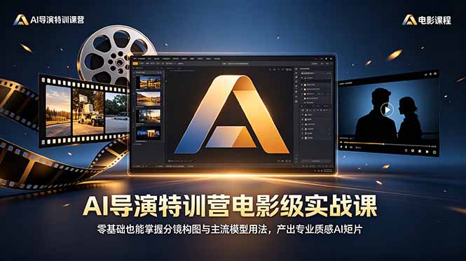 AI导演特训营电影级实战课，零基础也能掌握分镜构图与主流模型用法，产出专业质感AI短片-创业网 - 最新网络创业项目与实战营销教程平台 | cye.cc