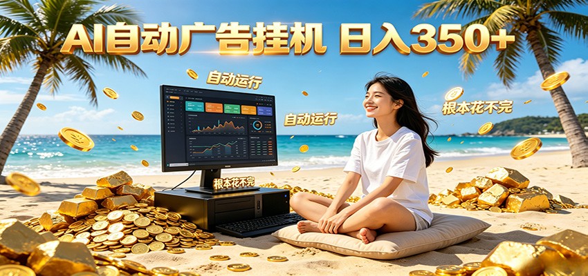 AI自动广告挂机 日入350+ 真正做到躺赚式变现，根本花不完！-创业网 - 最新网络创业项目与实战营销教程平台 | cye.cc