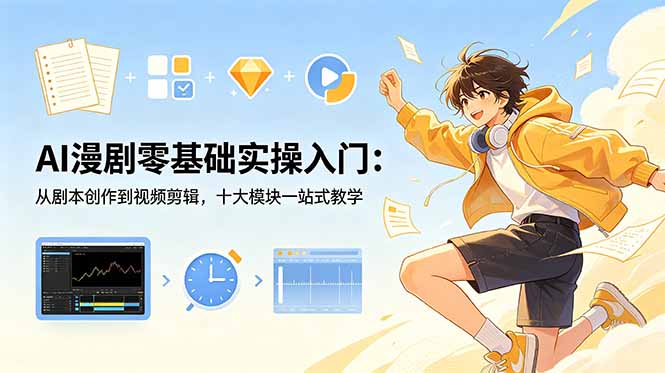 AI漫剧零基础实操入门：从剧本创作到视频剪辑，十大模块一站式教学-创业网 - 最新网络创业项目与实战营销教程平台 | cye.cc
