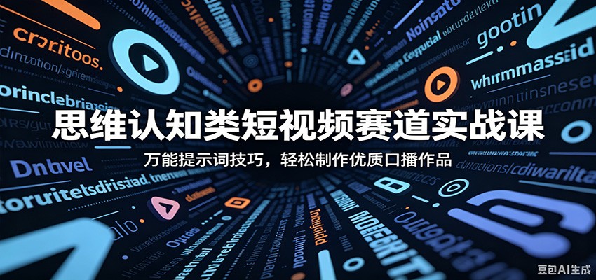 思维认知类短视频赛道实战课：万能提示词技巧，轻松制作优质口播作品-创业网 - 最新网络创业项目与实战营销教程平台 | cye.cc