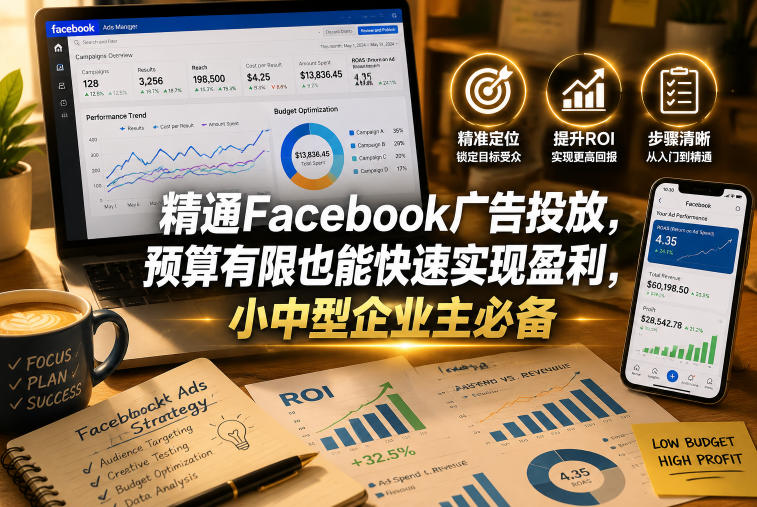 精通Facebook广告投放，预算有限也能快速实现盈利，小中型企业主必备【原创双语字幕】-创业网 - 最新网络创业项目与实战营销教程平台 | cye.cc
