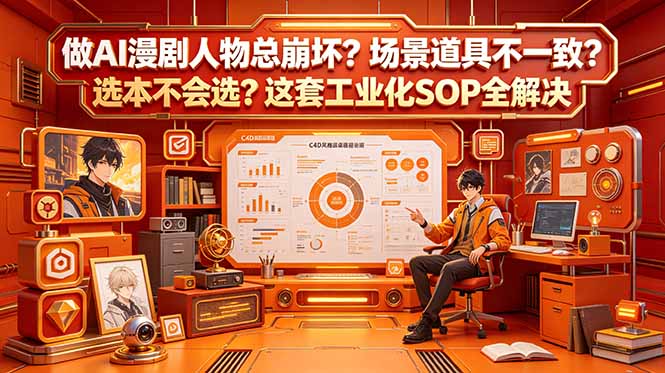 做AI漫剧人物总崩坏？场景道具不一致？选本不会选？这套工业化SOP全解决 (更新-创业网 - 最新网络创业项目与实战营销教程平台 | cye.cc