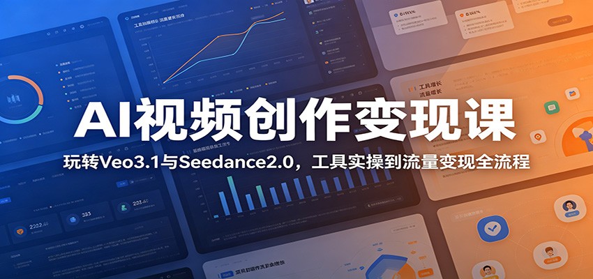 AI视频创作变现课：玩转Veo3.1与Seedance2.0，工具实操到流量变现全流程-创业网 - 最新网络创业项目与实战营销教程平台 | cye.cc
