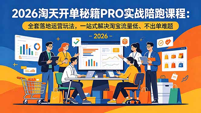 2026淘天开单秘籍PRO实战陪跑课程：全套落地运营玩法，一站式解决淘宝流量低、不出单难题-创业网 - 最新网络创业项目与实战营销教程平台 | cye.cc