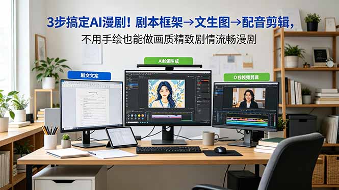 3步搞定AI漫剧！剧本框架→文生图→配音剪辑，不用手绘也能做画质精致剧情流畅漫剧-创业网 - 最新网络创业项目与实战营销教程平台 | cye.cc