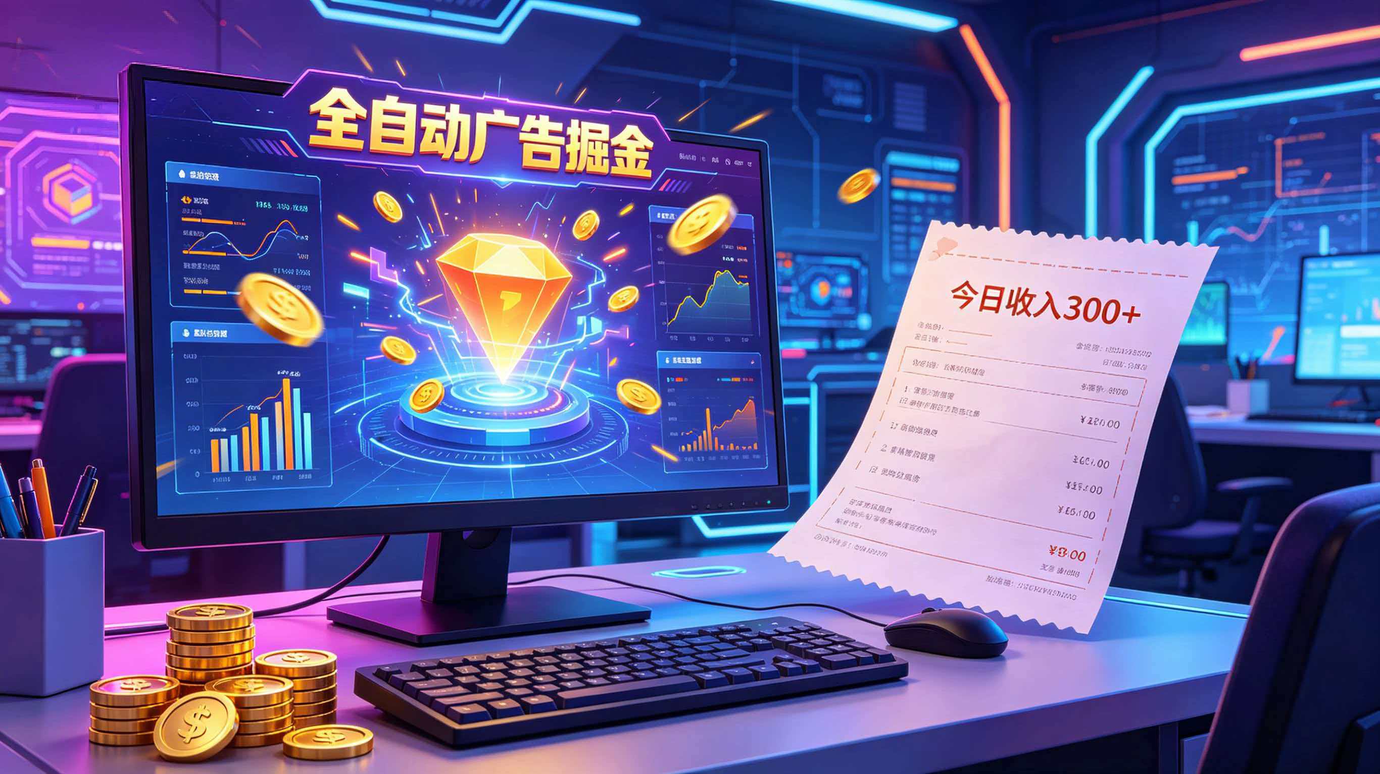 全自动广告掘金，日入300+。全程Ai自动化运行，解放双手，时间自由。收益稳定-创业网 - 最新网络创业项目与实战营销教程平台 | cye.cc