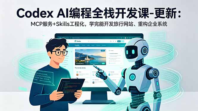 Codex AI编程全栈开发课-更新：MCP服务+Skills工程化，学完能开发旅行网站、重构企业系统-创业网 - 最新网络创业项目与实战营销教程平台 | cye.cc
