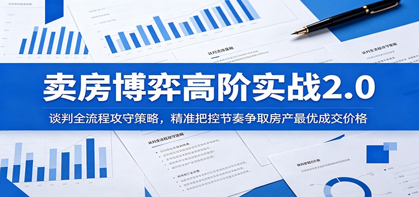 卖房博弈高阶实战2.0：谈判全流程攻守策略，精准把控节奏争取房产最优成交价格-创业网 - 最新网络创业项目与实战营销教程平台 | cye.cc