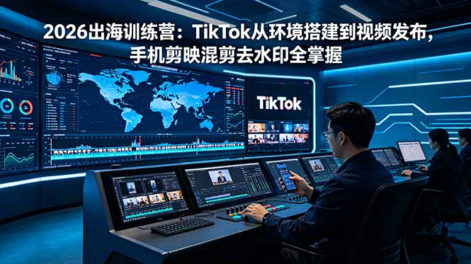 2026出海训练营：TikTok从环境搭建到视频发布，手机剪映混剪去水印全掌握-创业网 - 最新网络创业项目与实战营销教程平台 | cye.cc