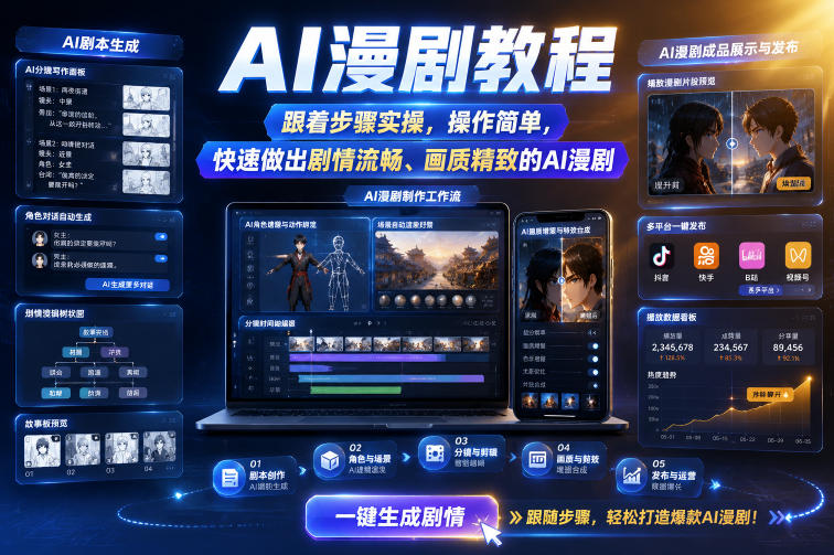 AI漫剧教程，跟着步骤实操，操作简单，快速做出剧情流畅、画质精致的AI漫剧-创业网 - 最新网络创业项目与实战营销教程平台 | cye.cc