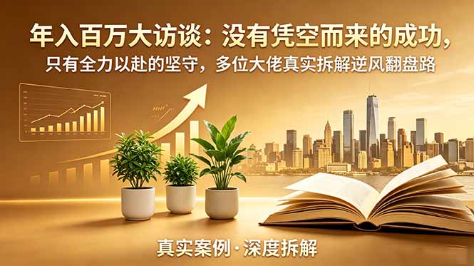 年入百万大访谈-更新：没有凭空而来的成功，只有全力以赴的坚守，多位大佬真实拆解逆风翻盘路-创业网 - 最新网络创业项目与实战营销教程平台 | cye.cc