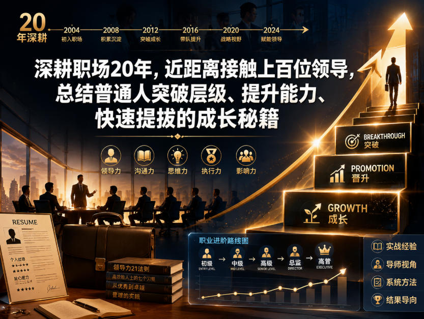 付费文章：深耕职场20年，近距离接触上百位领导，总结普通人突破层级、提升能力、快速提拔的成长秘籍(全网独家干货)-创业网 - 最新网络创业项目与实战营销教程平台 | cye.cc