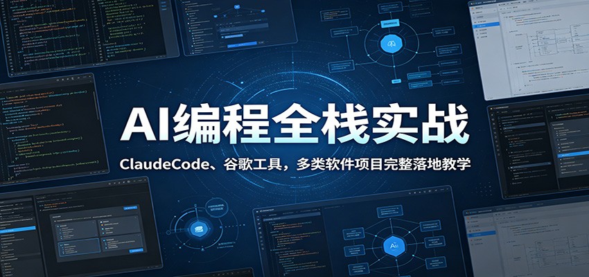 AI编程全栈实战：ClaudeCode、谷歌工具，多类软件项目完整落地教学-创业网 - 最新网络创业项目与实战营销教程平台 | cye.cc