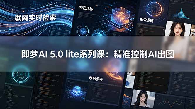 即梦AI 5.0 lite实战课：联网实时检索+特征迁移+指令遵循+示例参考，精准控制AI出图-创业网 - 最新网络创业项目与实战营销教程平台 | cye.cc