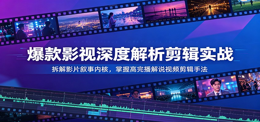 爆款影视深度解析剪辑实战：拆解影片叙事内核，掌握高完播解说视频剪辑手法-创业网 - 最新网络创业项目与实战营销教程平台 | cye.cc