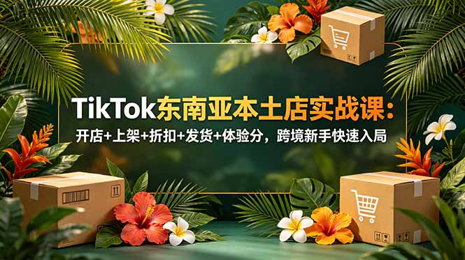 TikTok东南亚本土店实战课：开店+上架+折扣+发货+体验分，跨境新手快速入局-创业网 - 最新网络创业项目与实战营销教程平台 | cye.cc