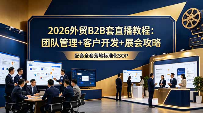 2026外贸B2B套直播教程：团队管理+客户开发+展会攻略，配套全套落地标准化SOP-创业网 - 最新网络创业项目与实战营销教程平台 | cye.cc