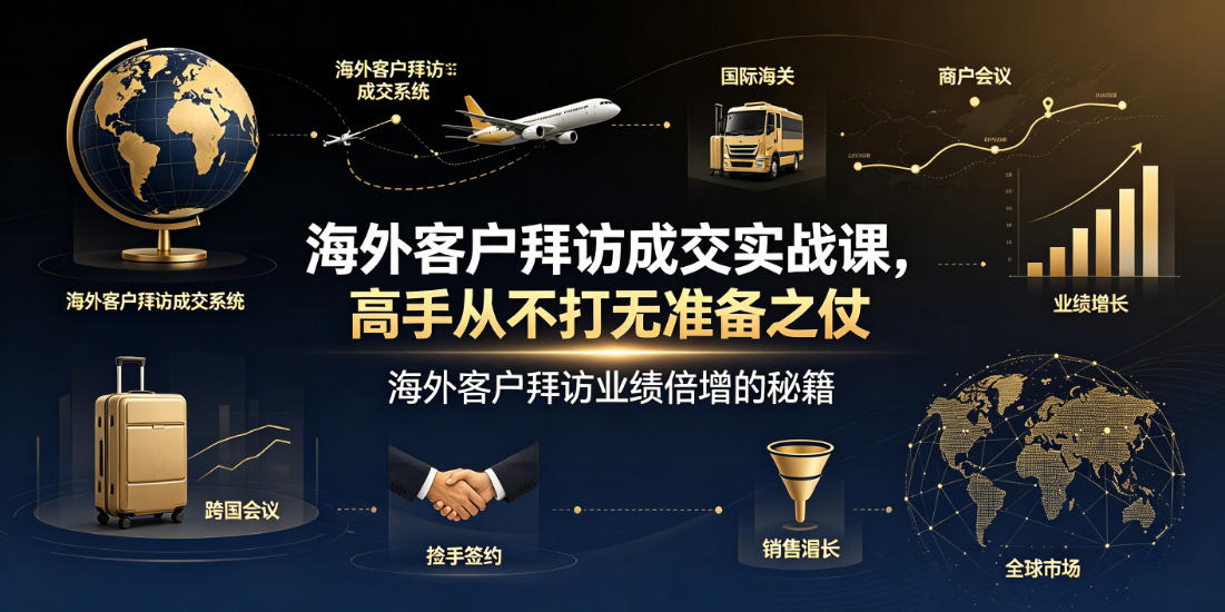 海外客户拜访成交实战课，高手从不打无准备之仗，海外客户拜访业绩倍增的秘籍-创业网 - 最新网络创业项目与实战营销教程平台 | cye.cc