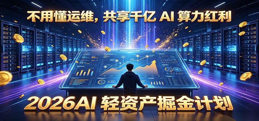 不用懂运维，共享千亿 AI 算力红利，2026AI 轻资产掘金计划-创业网 - 最新网络创业项目与实战营销教程平台 | cye.cc
