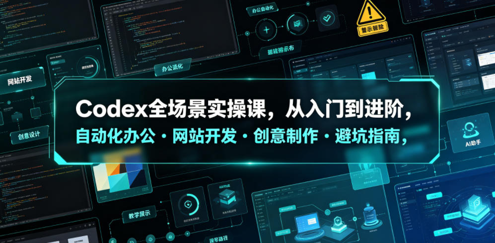 Codex全场景实操课，从入门到进阶，自动化办公・网站开发・创意制作・避坑指南，全流程教学-创业网 - 最新网络创业项目与实战营销教程平台 | cye.cc