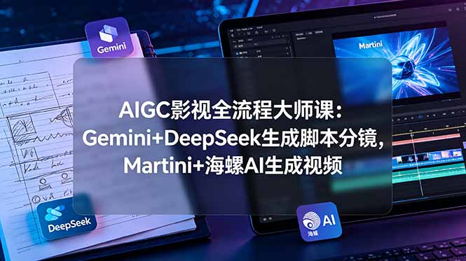 AIGC影视全流程大师课：Gemini+DeepSeek生成脚本分镜，Martini+海螺AI生成视频-创业网 - 最新网络创业项目与实战营销教程平台 | cye.cc