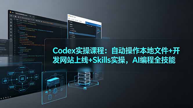 Codex实操课程：自动操作本地文件+开发网站上线+Skills实操，AI编程全技能-创业网 - 最新网络创业项目与实战营销教程平台 | cye.cc